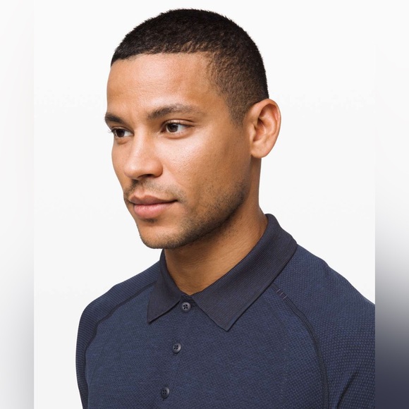 Lululemon Men’s Metal Vent Tech Polo 2.0 Mineral Blue / True Navy size M - Picture 2 of 7